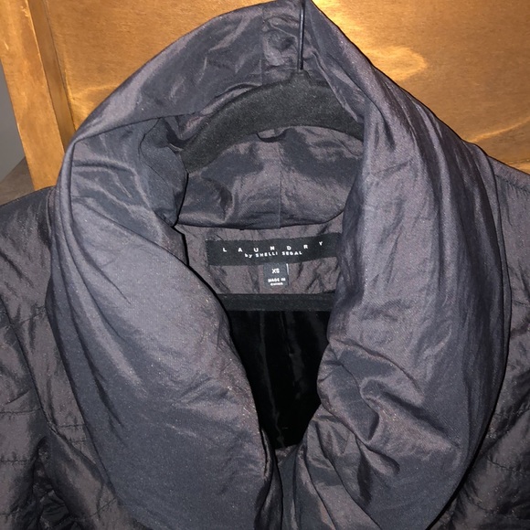 Laundry By Shelli Segal Plum Puffer Jacket Hood M - Picture 3 of 8